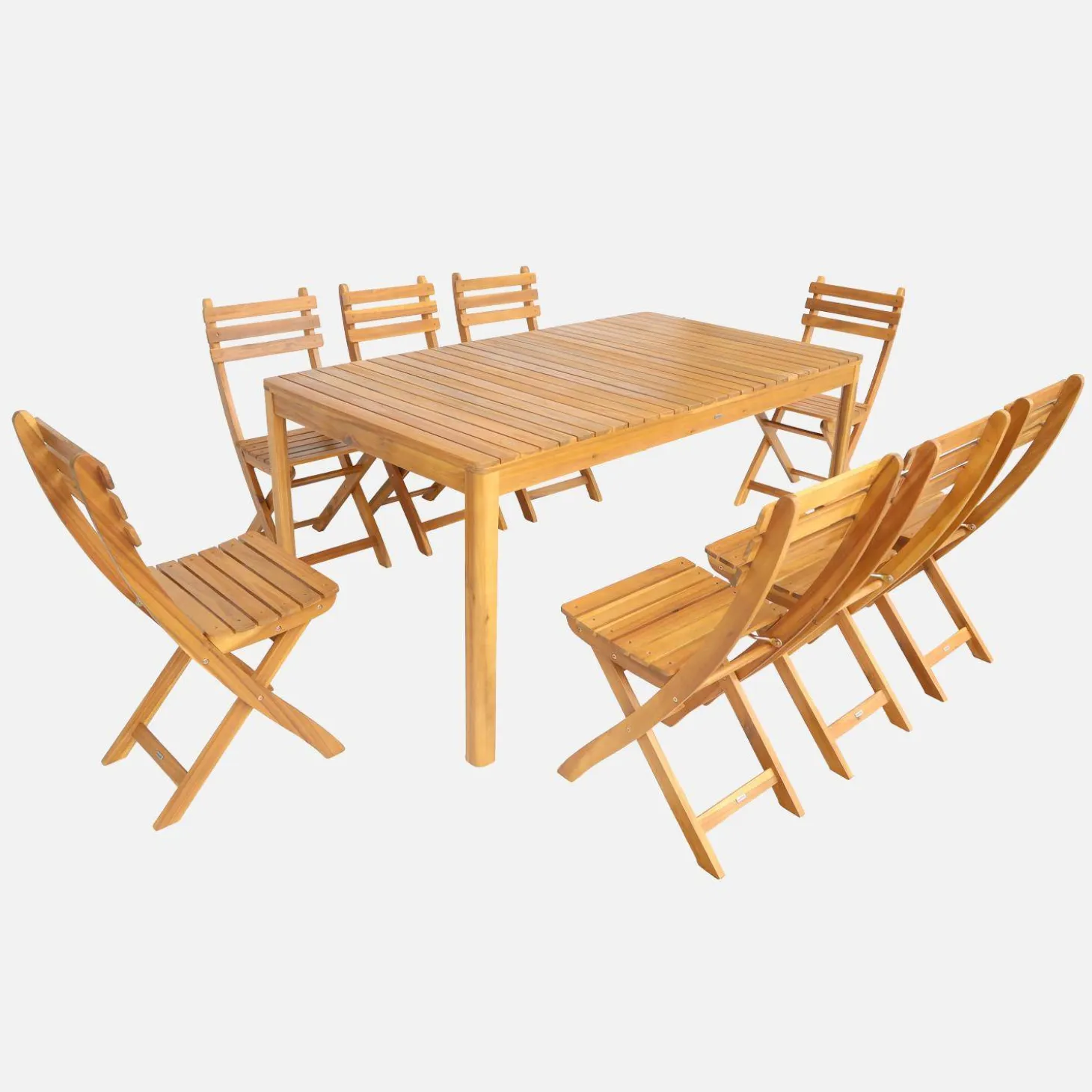 Acacia tuintafel met afgeronde hoeken, 8 personen