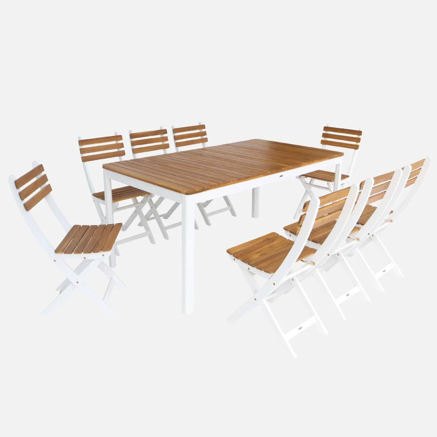 Acacia tuintafel met afgeronde hoeken, 8 personen