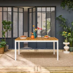 Acacia tuintafel met afgeronde hoeken, 8 personen