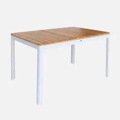 Acacia tuintafel met afgeronde hoeken, 6 plaatsen