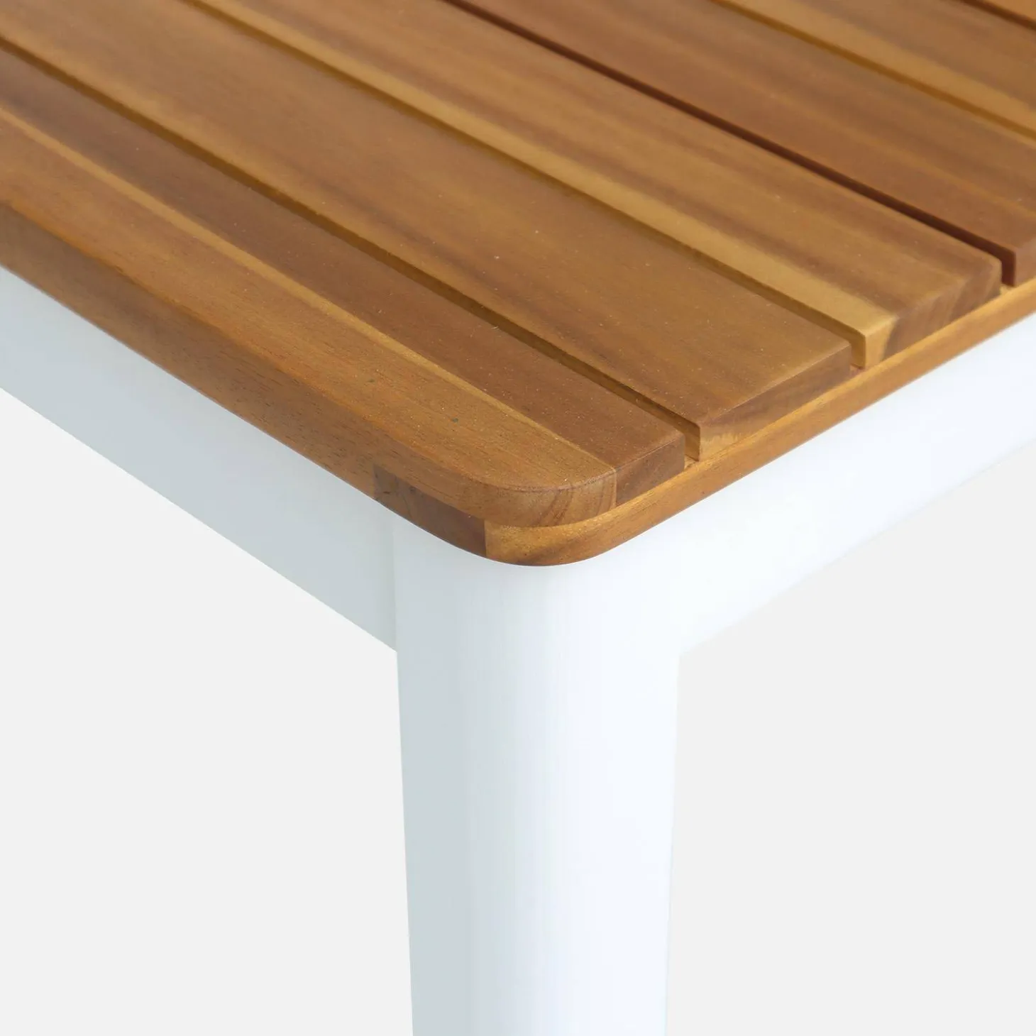 Acacia tuintafel met afgeronde hoeken, 6 plaatsen