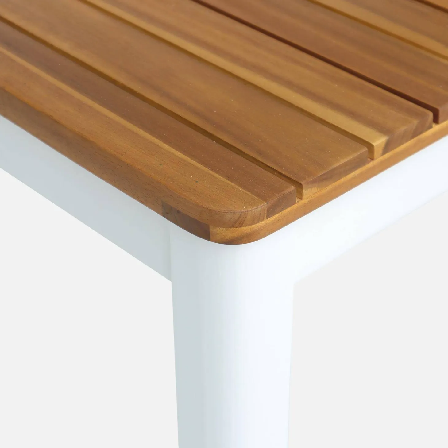 Acacia tuintafel met ronde hoeken, 6 stoelen