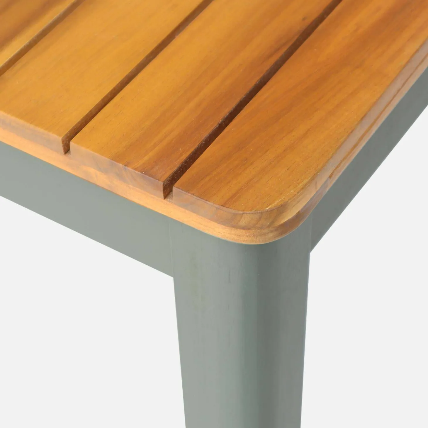 Acacia tuintafel met ronde hoeken, 6 stoelen