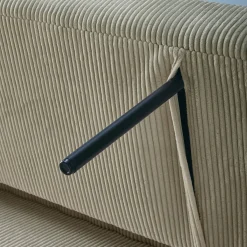 Afrondbare slaapbank 2 plaatsen ribfluweel