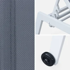Aluminium ligstoelen, meerdere standen, met wieltjes (set van 2)