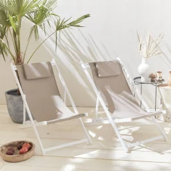 Aluminium ligstoel met meerdere posities (set van 2)