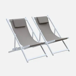 Aluminium ligstoel met meerdere posities (set van 2)