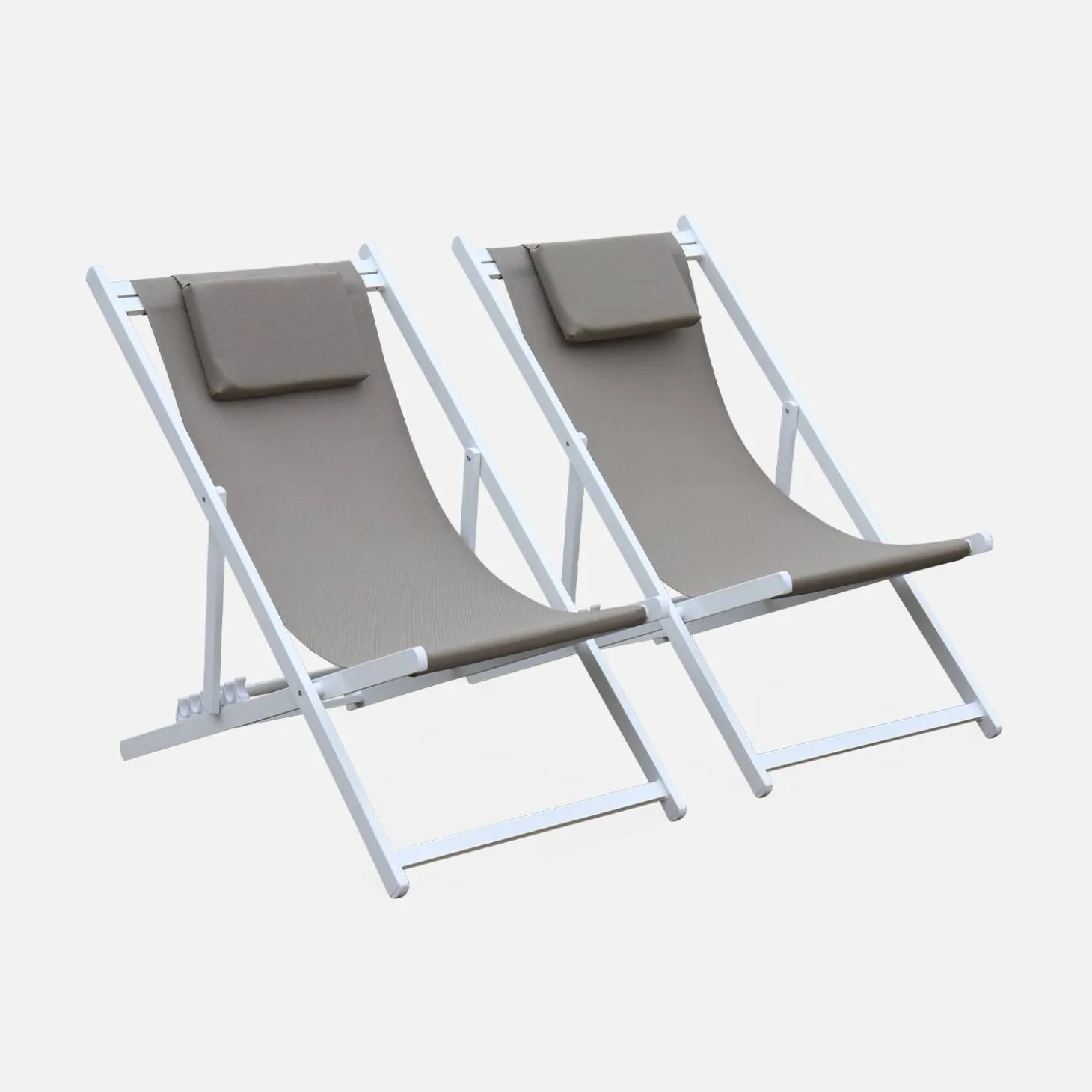 Aluminium ligstoel met meerdere posities (set van 2)