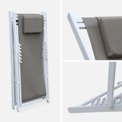 Aluminium ligstoel met meerdere posities (set van 2)