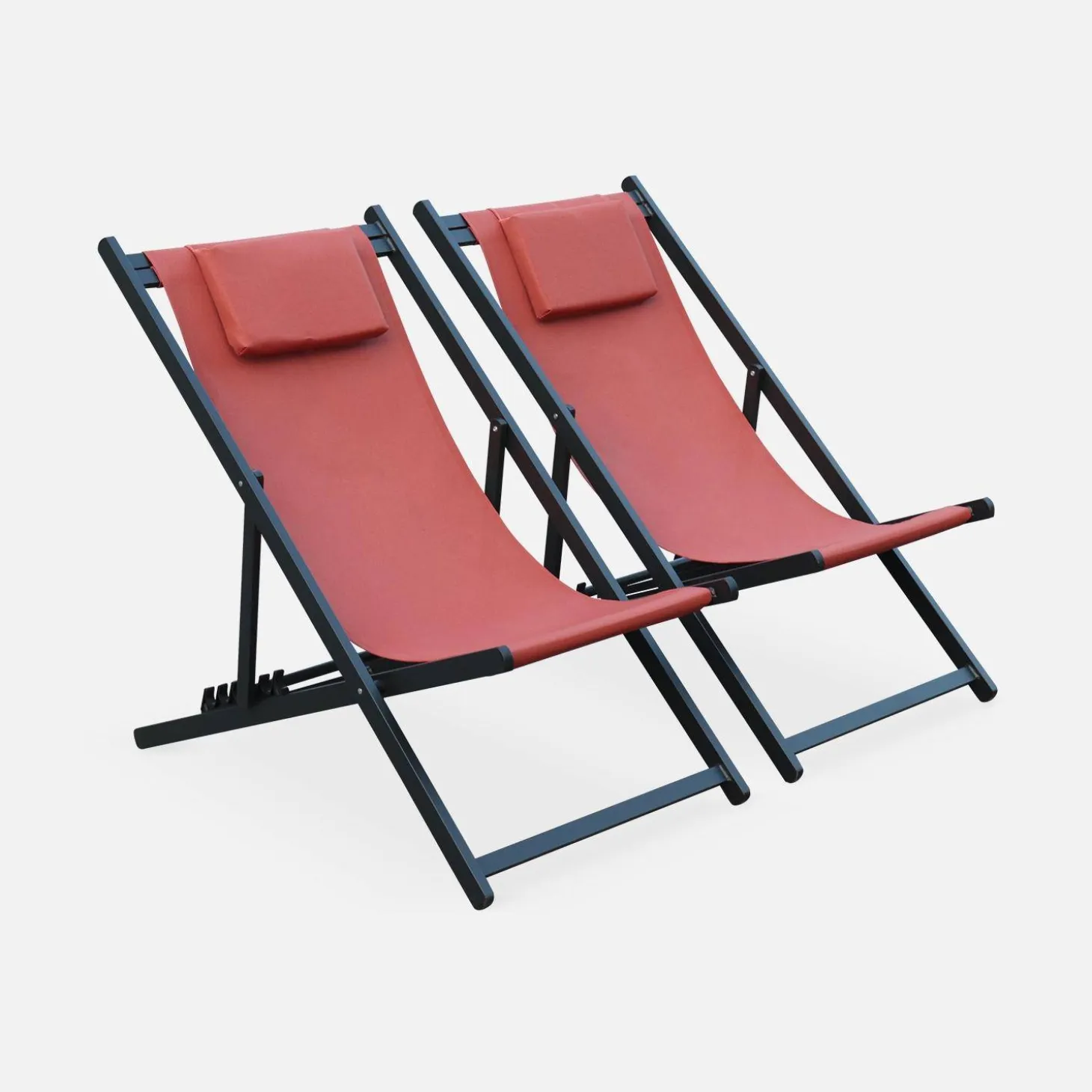 Aluminium ligstoel met meerdere posities (set van 2)
