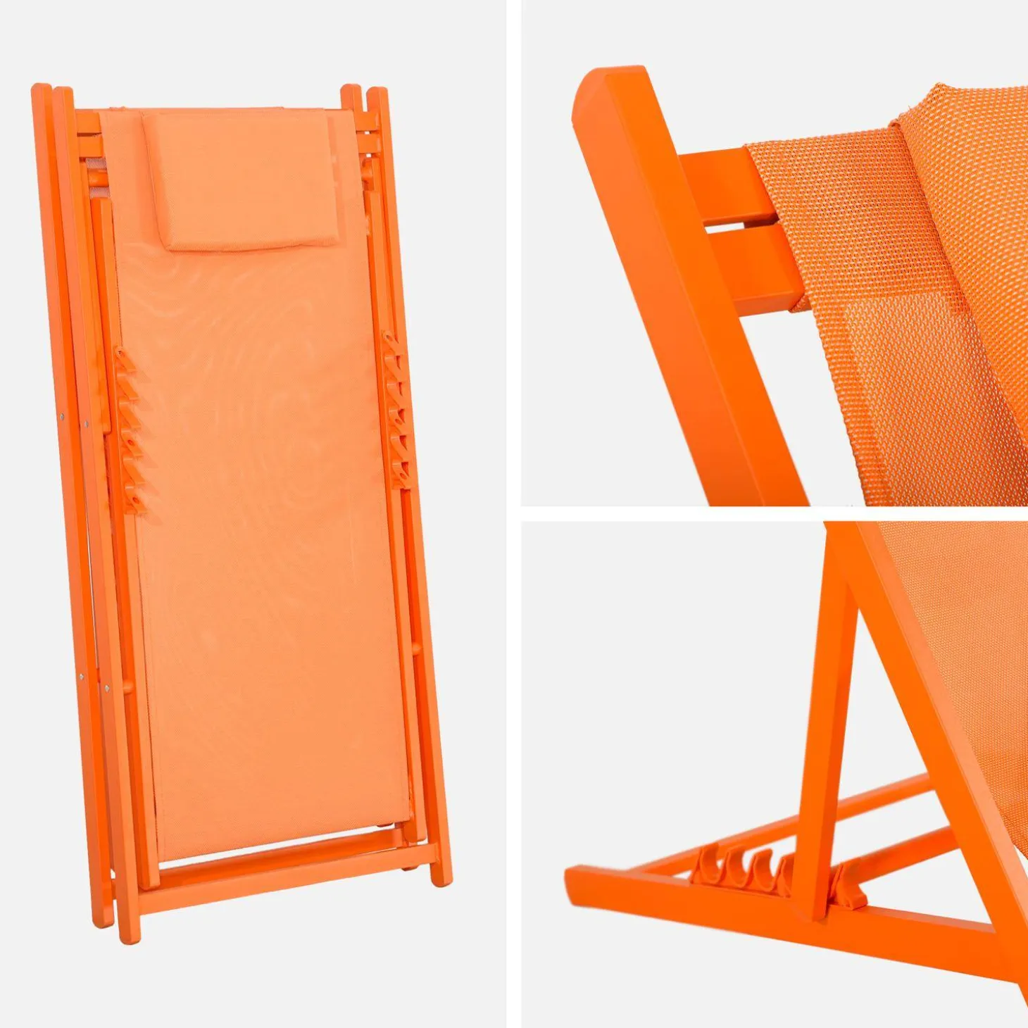 Aluminium ligstoel met meerdere posities (set van 2)
