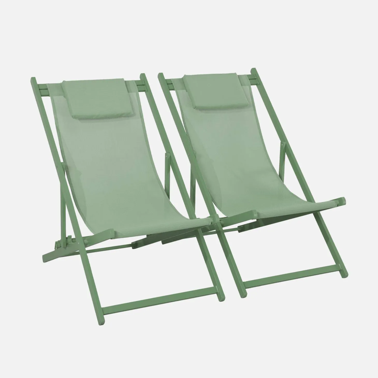 Aluminium ligstoel met meerdere posities (set van 2)