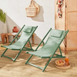 Aluminium ligstoel met meerdere posities (set van 2)