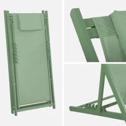 Aluminium ligstoel met meerdere posities (set van 2)