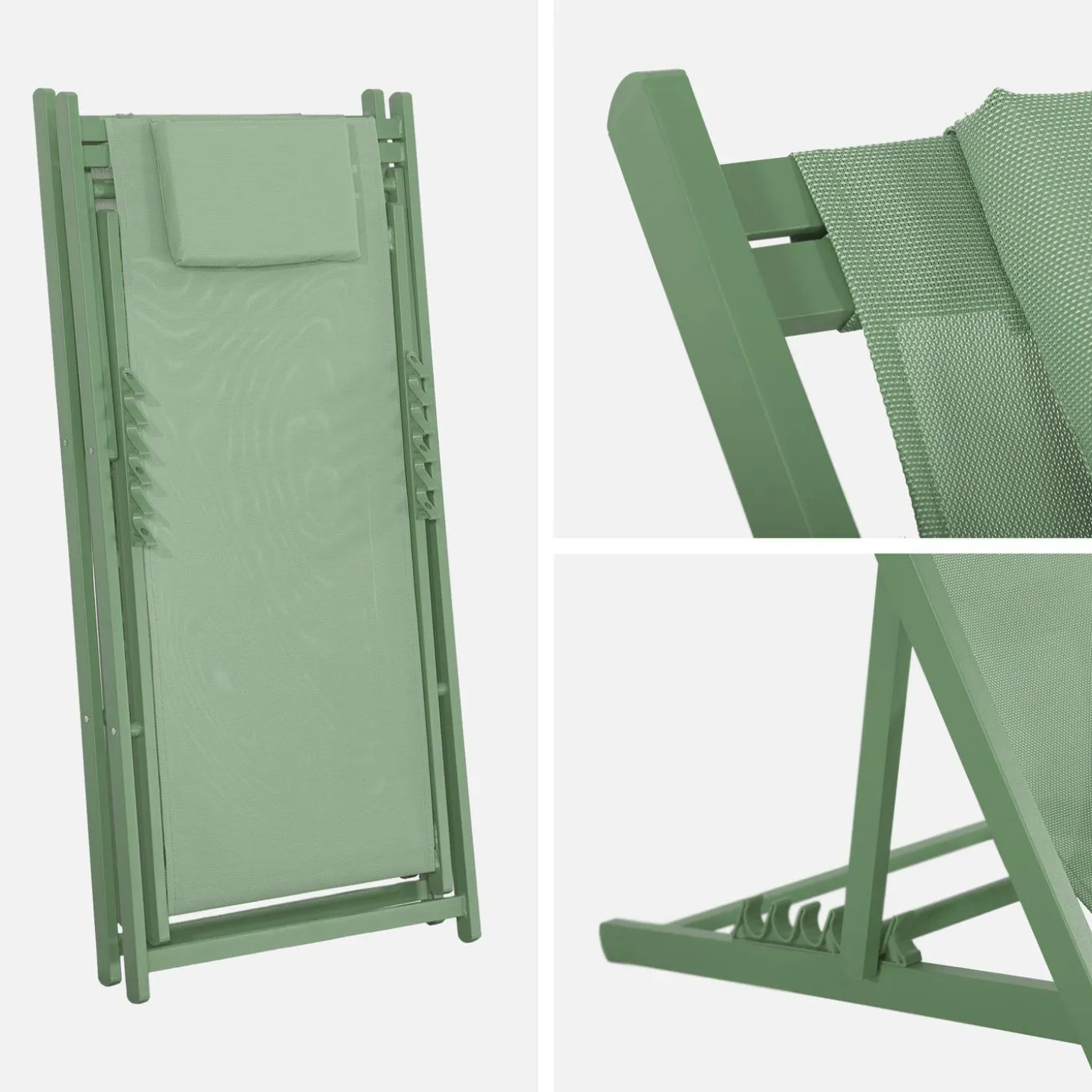 Aluminium ligstoel met meerdere posities (set van 2)