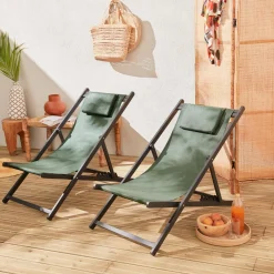 Aluminium ligstoel met meerdere posities (set van 2)