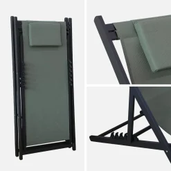 Aluminium ligstoel met meerdere posities (set van 2)