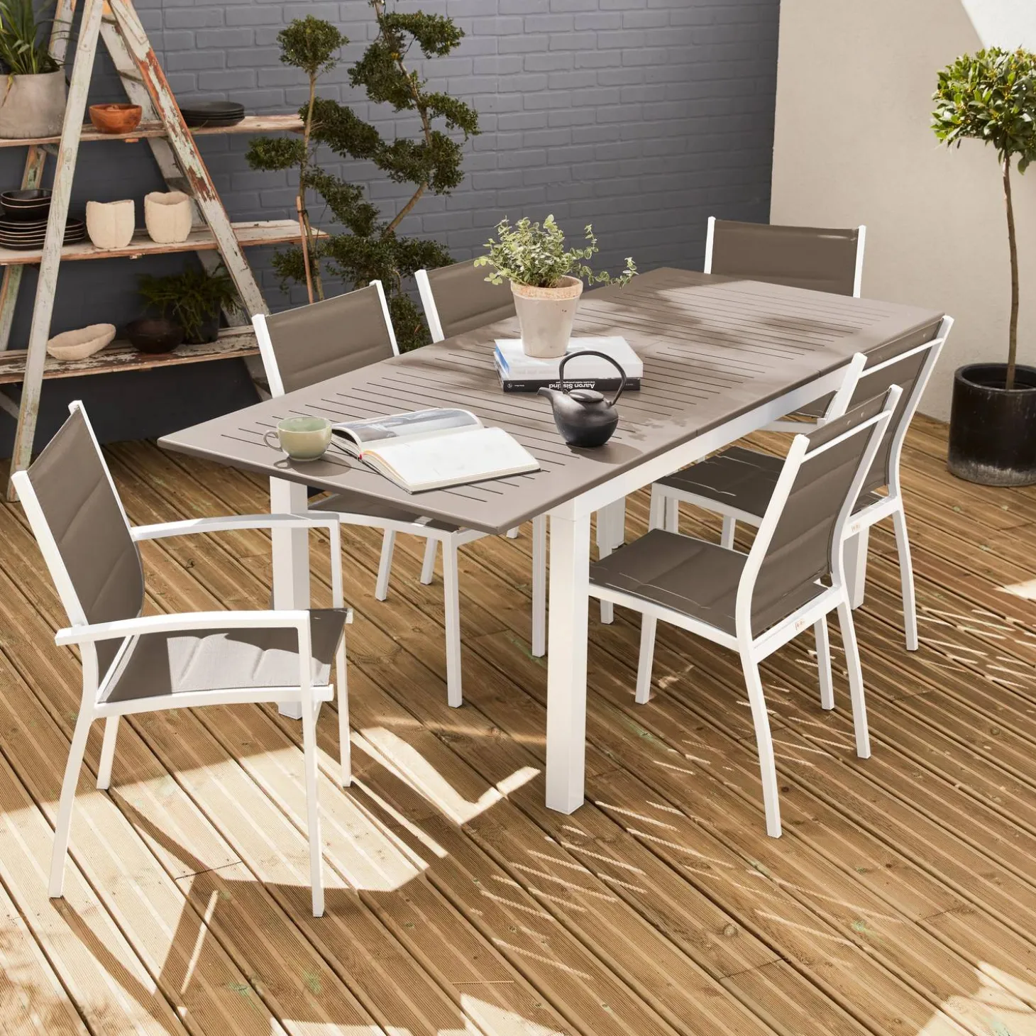 Aluminium tuinset 6 plaatsen