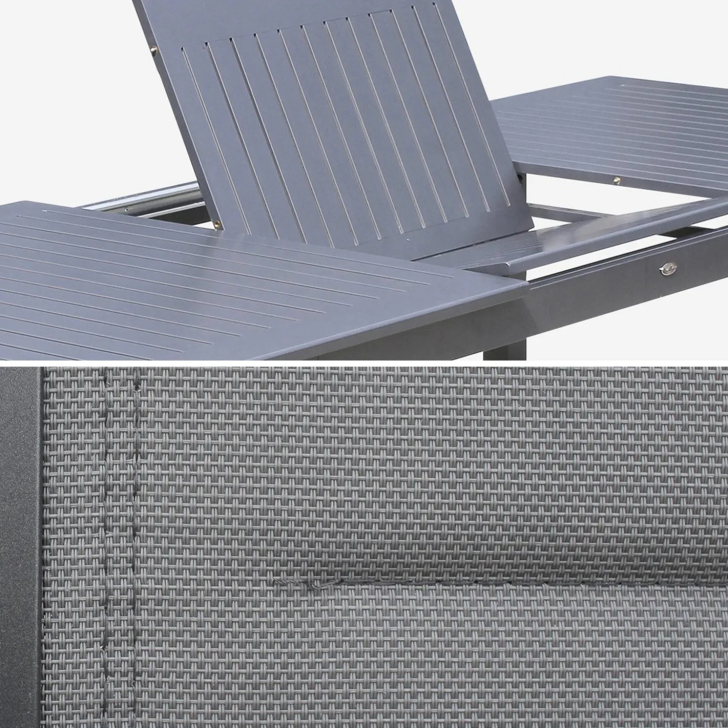 Aluminium tuinset 8 plaatsen, uitschuifbaar