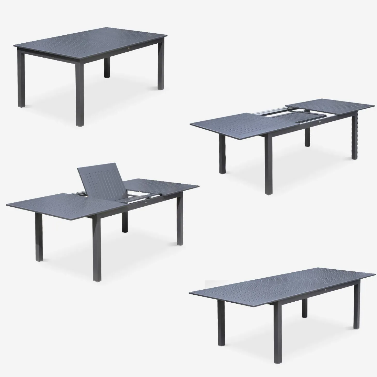 Aluminium tuinset 8 plaatsen, uitschuifbaar
