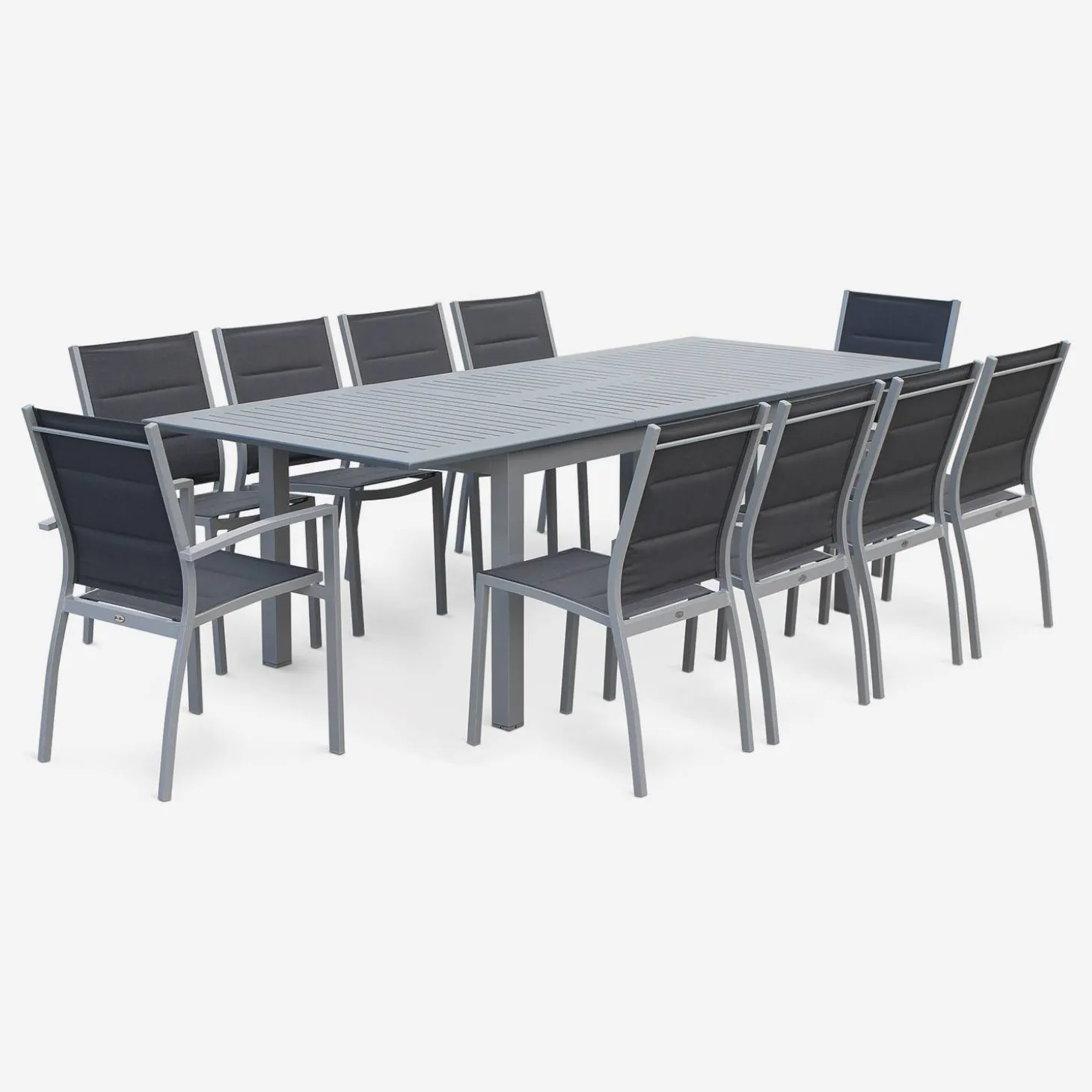 Aluminium tuinset 8 plaatsen, uitschuifbaar