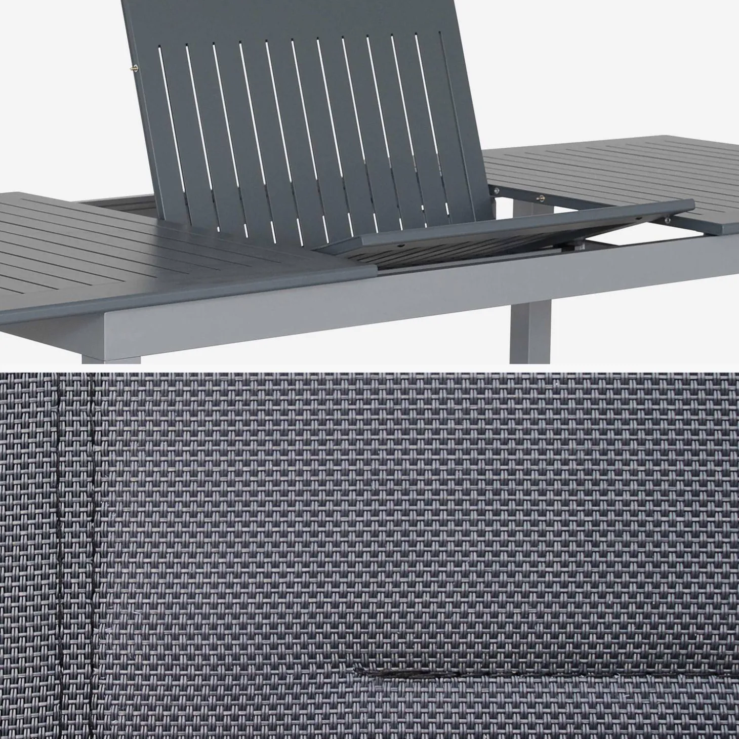 Aluminium tuinset 8 plaatsen, uitschuifbaar