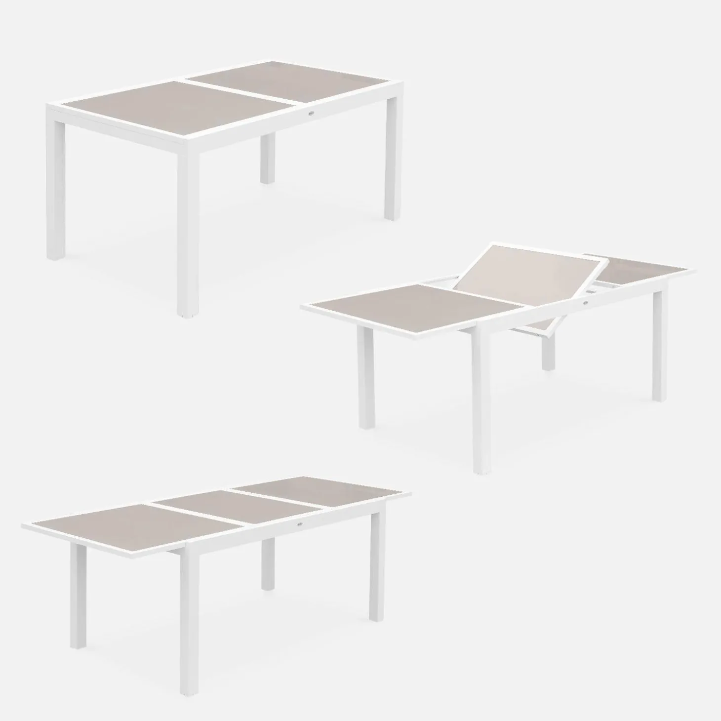 Aluminium tuinset 6 plaatsen uitschuifbaar