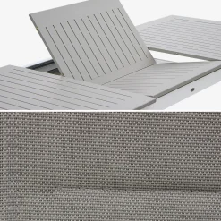 Aluminium tuinset 8 plaatsen, uitschuifbaar