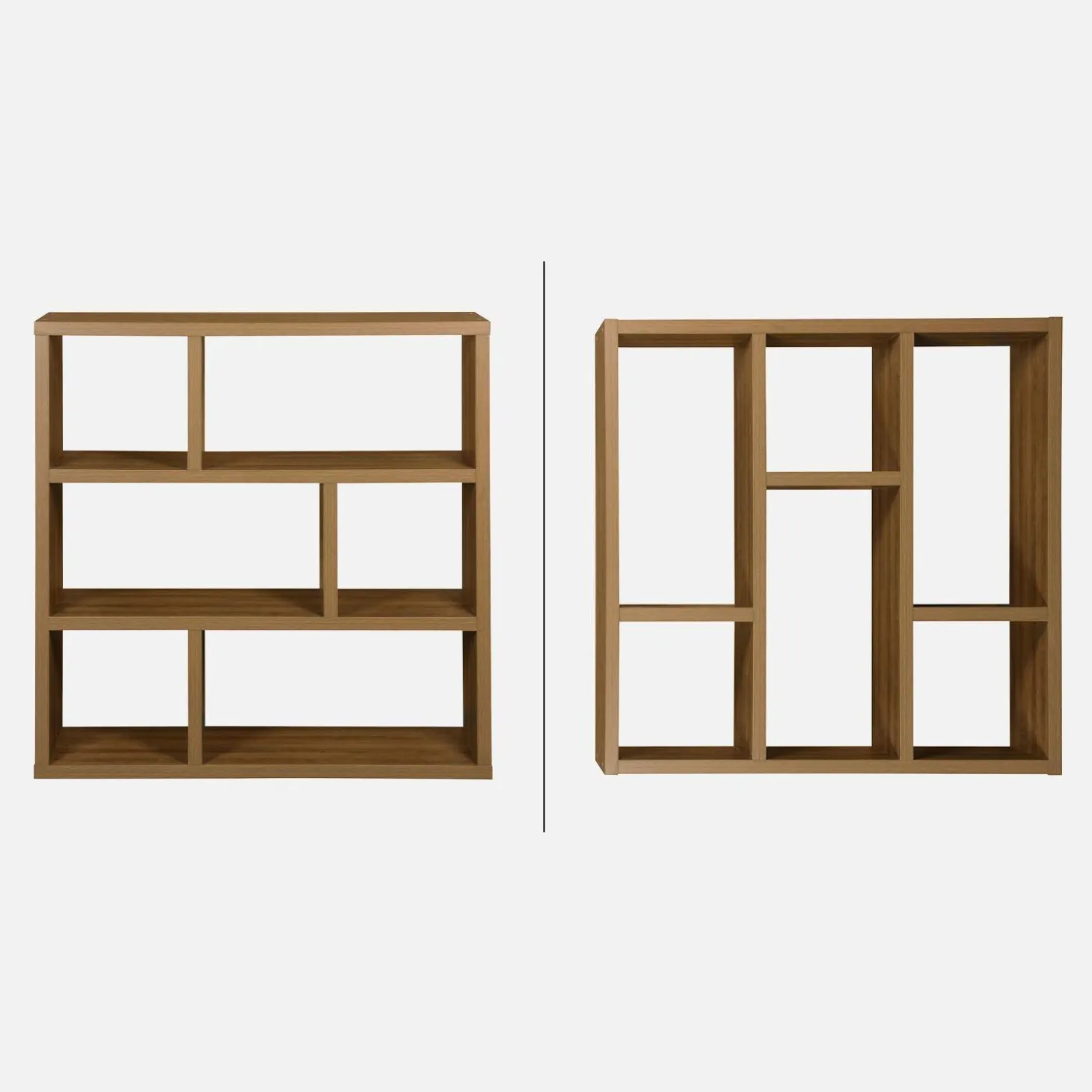 Asymmetrische vakkenkast 2x3 met 6 vakken