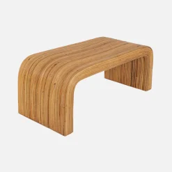 Bank, bedeinde in natuurlijk rotan, 100cm