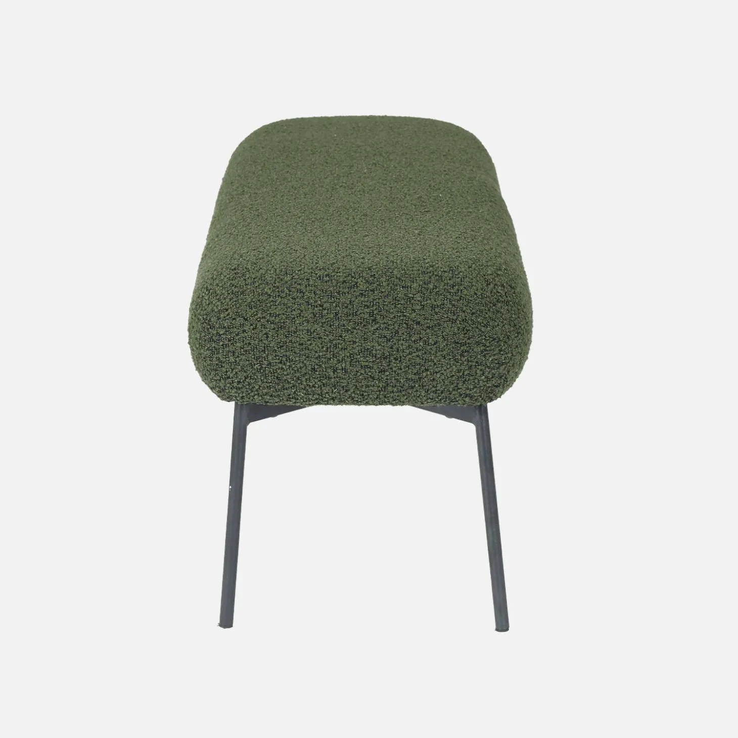 Bank, bed einde met bouclébekleding, B120 x D42,5 x H43,5cm
