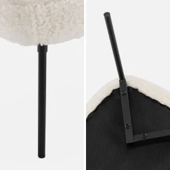 Bank, bed einde met bouclébekleding, B120 x D42,5 x H43,5cm