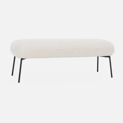 Bank, bed einde met bouclébekleding, B120 x D42,5 x H43,5cm