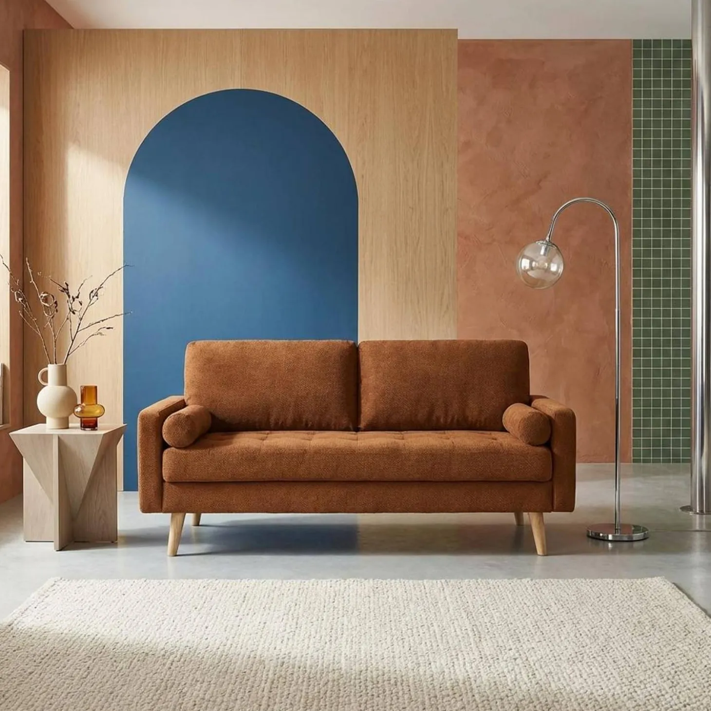 Bank 3 zitplaatsen chenille bekleding