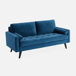 Bank 3 zitplaatsen velours bekleding