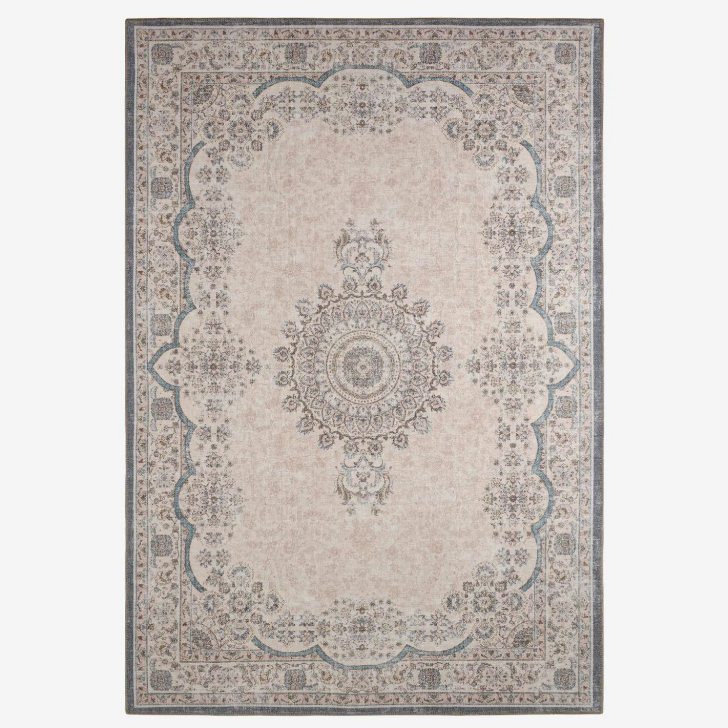 Barok binnenkleed met roze, rood en blauw motief