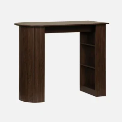 Bartafel, hoge keukentafel van houtdecor met opbergruimte