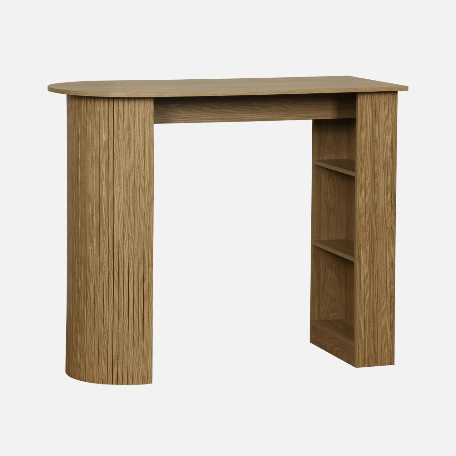 Bartafel, hoge keukentafel van houtdecor met opbergruimte