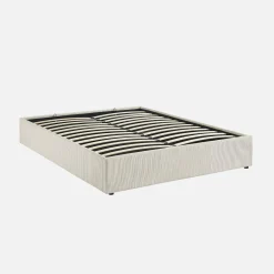 Bed met lattenbodem en hoofdbord 160x200cm corduroy (fijne ribbels)