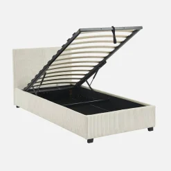 Bed met lattenbodem en hoofdeinde, 90 x 190cm, corduroy