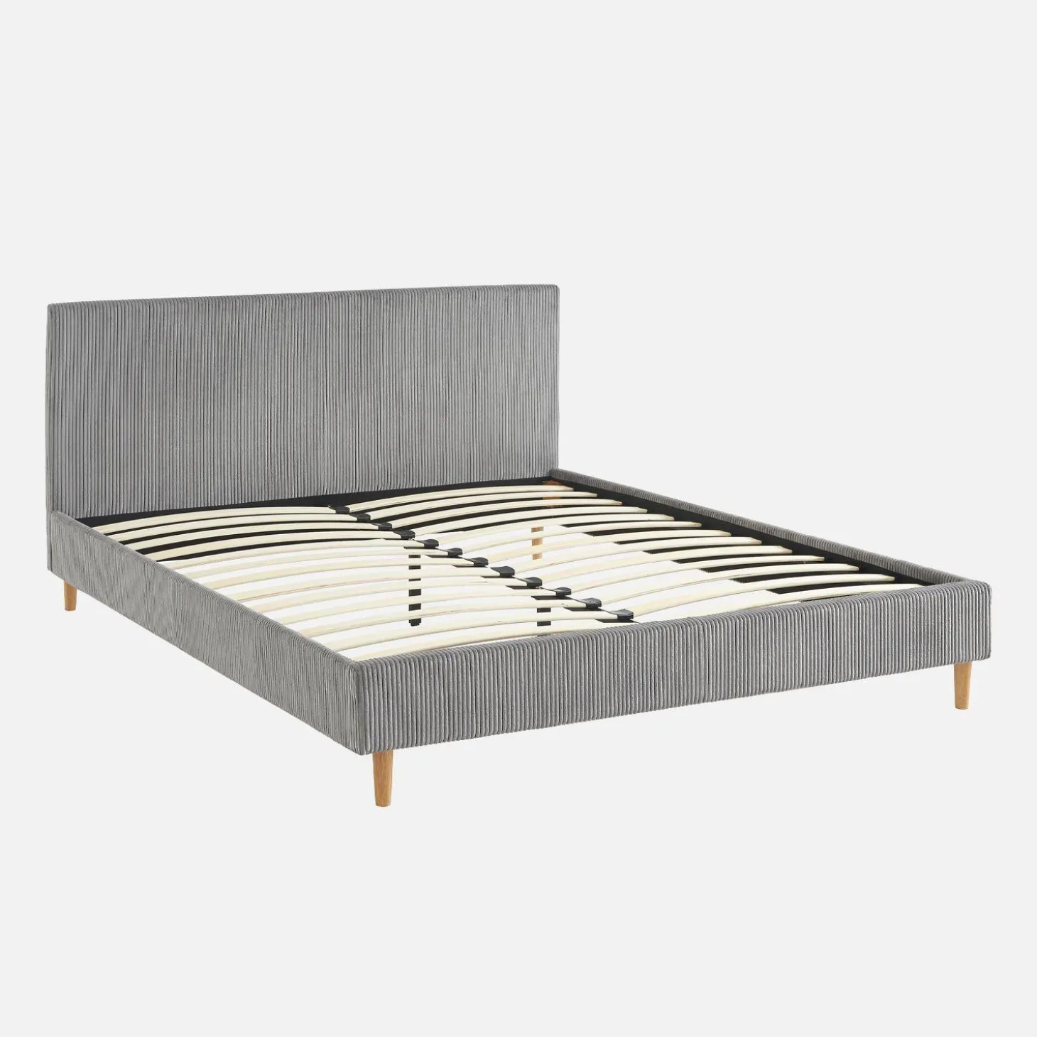 Bed met lattenbodem en hoofdeinde, 160x200cm corduroy
