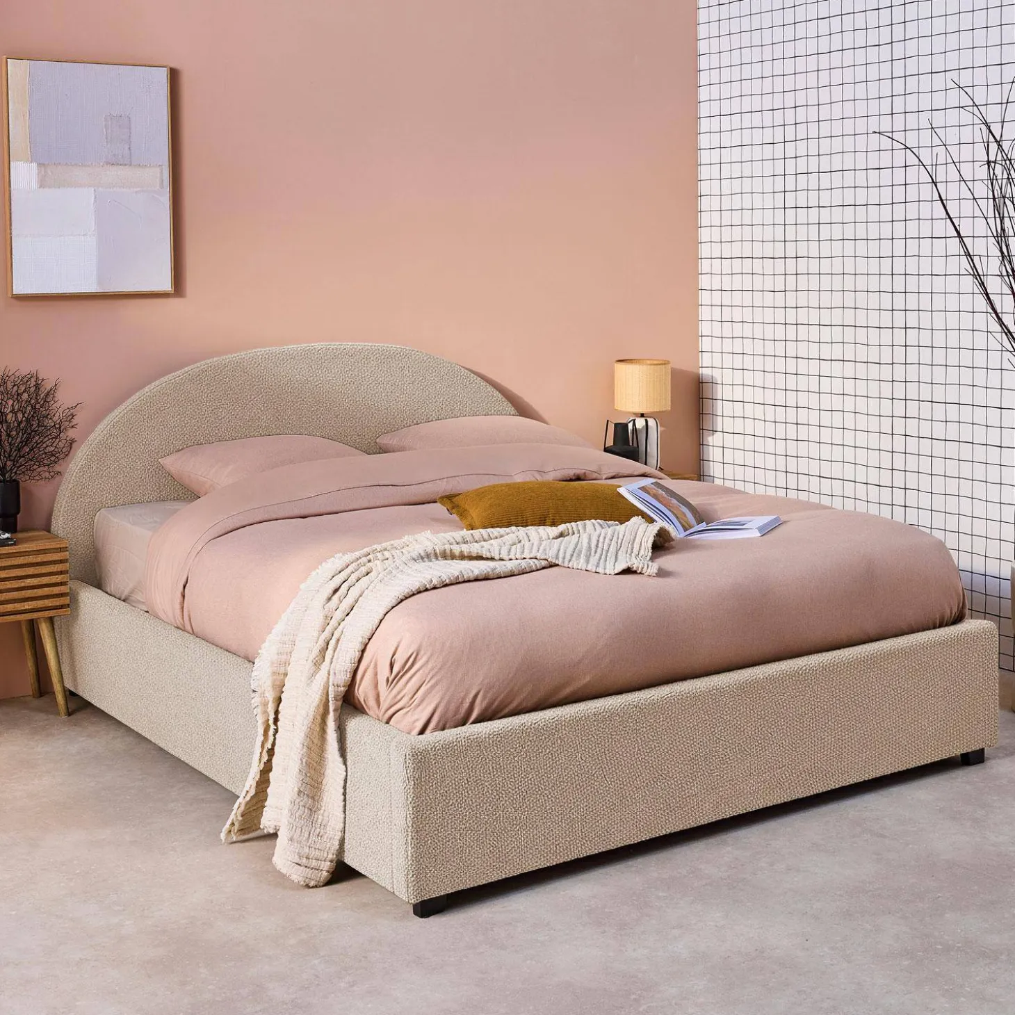 Bed met lattenbodem en hoofdeinde, 140 x 190cm