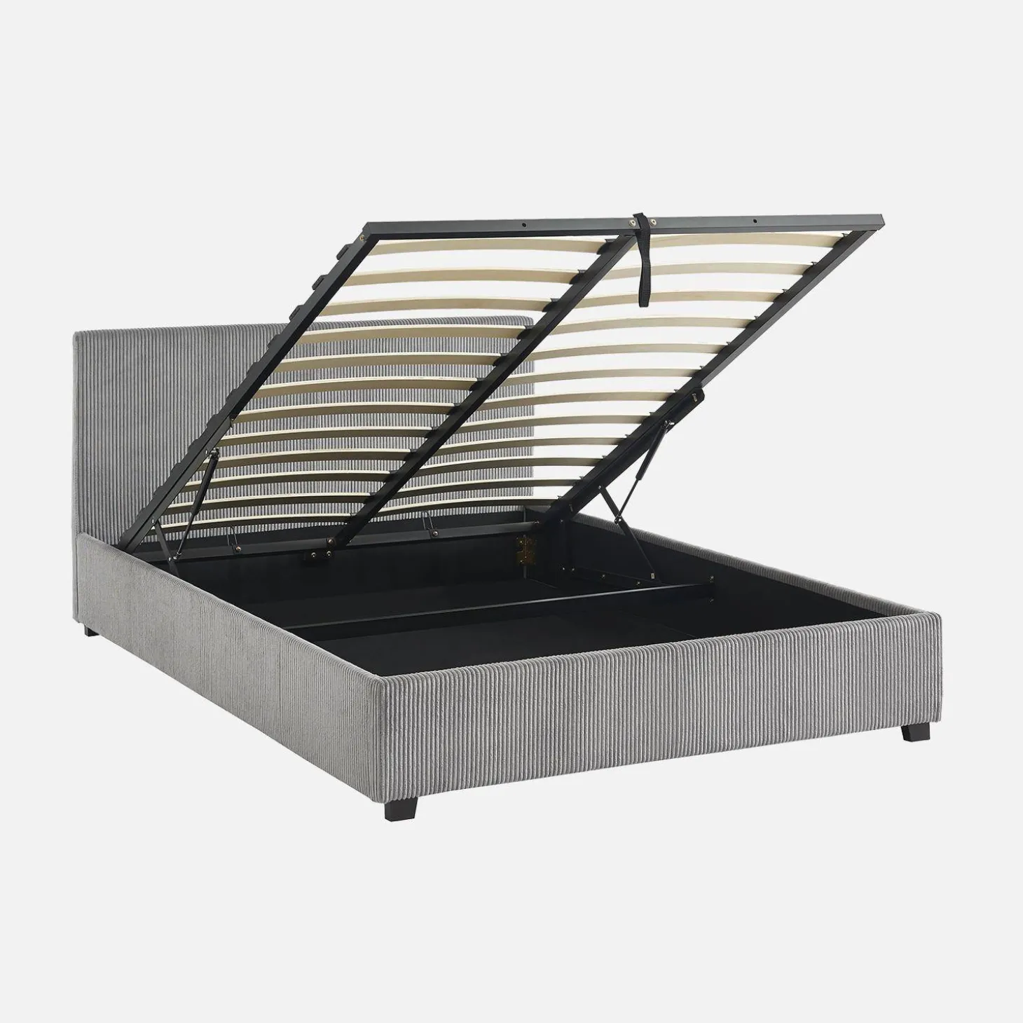 Bed met lattenbodem en hoofdeinde, 140 x 190cm, corduroy