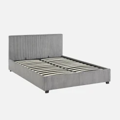 Bed met lattenbodem en hoofdeinde, 140 x 190cm, corduroy