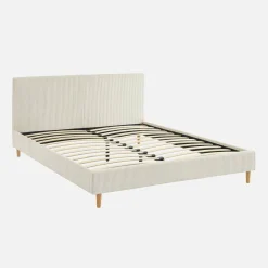 Bed met lattenbodem en hoofdeinde, 160x200cm corduroy