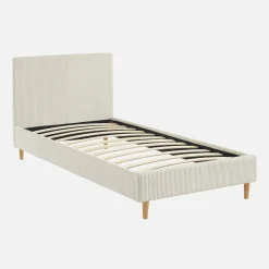 Bed met lattenbodem en hoofdeinde, 90x190cm corduroy
