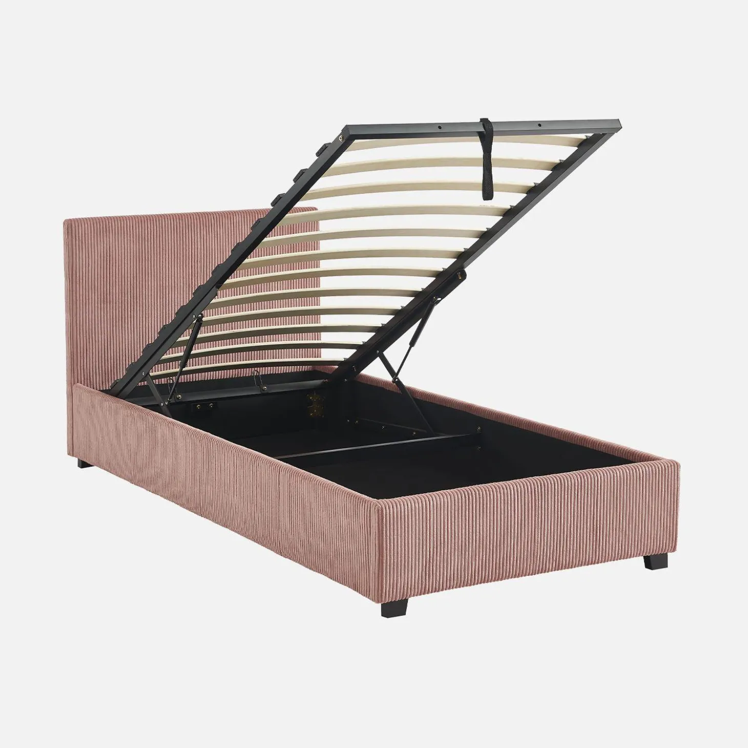 Bed met lattenbodem en hoofdeinde, 90 x 190cm, corduroy
