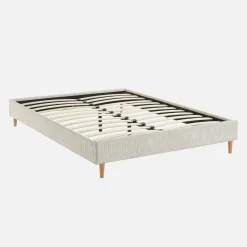 Bed met lattenbodem 140 x 190cm corduroy (fijne ribbels)