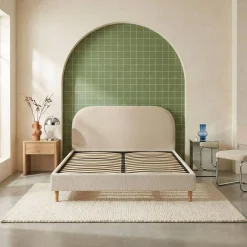 Bed met lattenbodem 160 x 200cm corduroy (fijne rib)