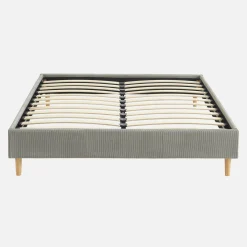Bed met lattenbodem 140 x 190cm corduroy (fijne ribbels)